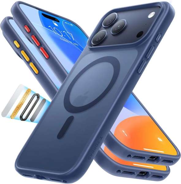 Torras Guardian Magnetic case for iPhone 17 Pro Max Navy Blue