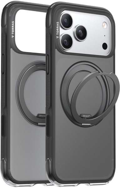 Torras Ostand O Air case for iPhone 17 Pro Max Obsidian Black