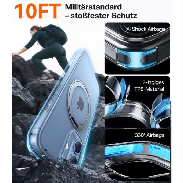 Torras Ostand Pro case for iPhone 17 Clear