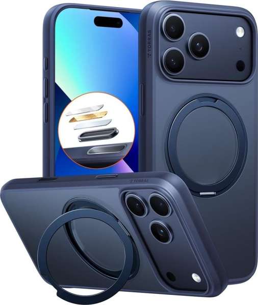 Torras Ostand Pro case for iPhone 17 Pro Max Midnight Blue