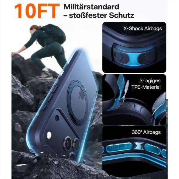 Torras Ostand Pro case for iPhone 17 Pro Midnight Blue