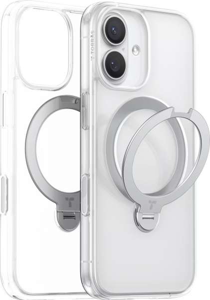 Torras Ostand Q3 Spin case for iPhone 17 Clear