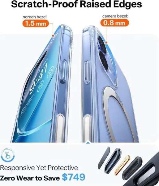 Torras Ostand Q3 Spin case for iPhone 17 Clear