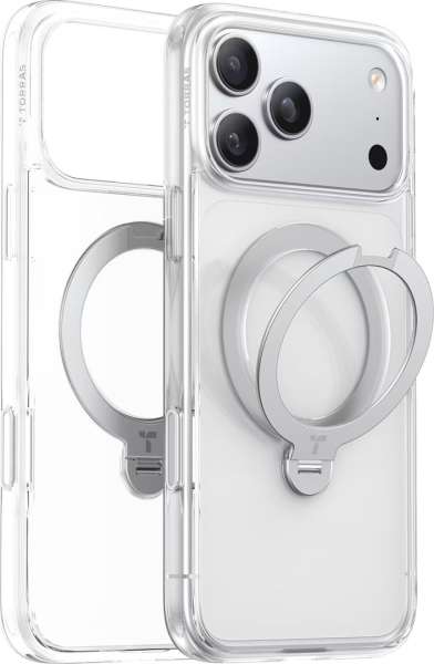 Torras Ostand Q3 Spin case for iPhone 17 Pro Clear