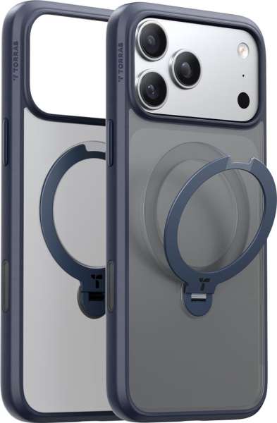 Torras Ostand Q3 Spin case for iPhone 17 Pro Max Midnight Blue