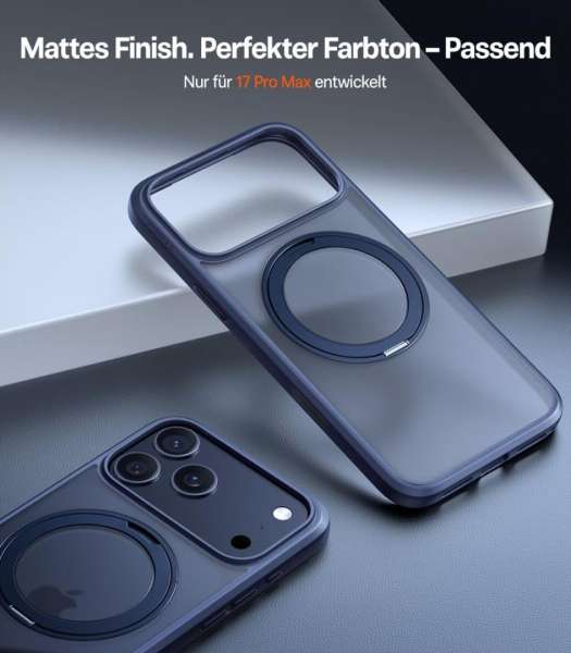 Torras Ostand Q3 Spin case for iPhone 17 Pro Midnight Blue