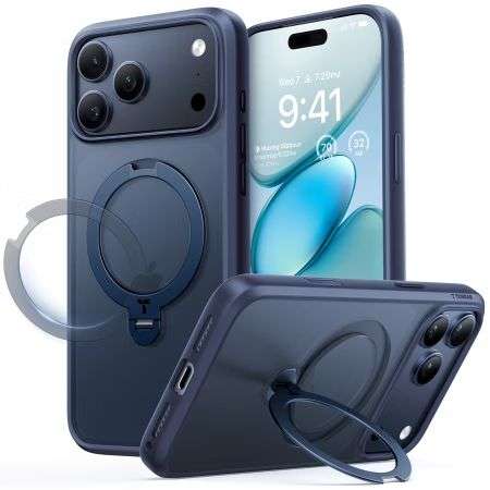 Torras Ostand Q3 Spin case for iPhone 17 Pro Midnight Blue