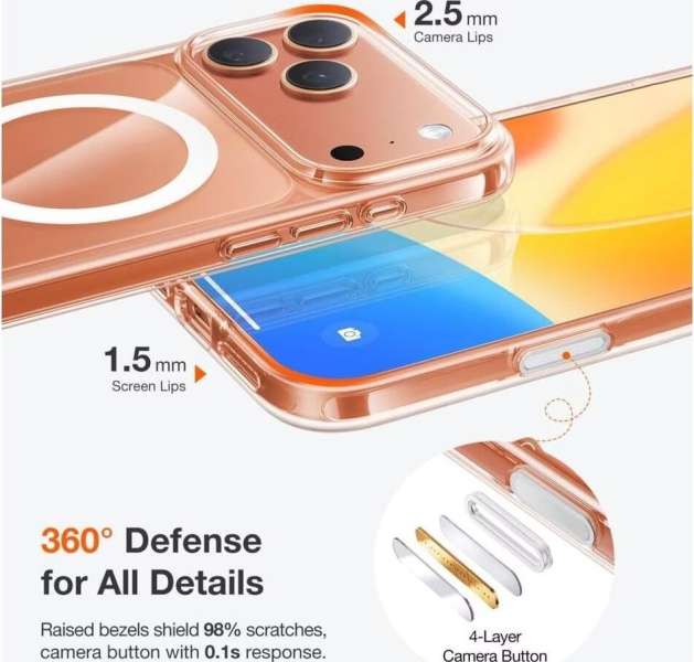 Torras Torras Guardian Magnetic case for iPhone 17 Pro Clear