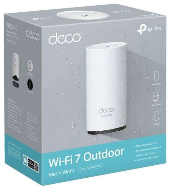 TP-Link Deco BE25-Outdoor BE5000 Outdoor / Indoor Mesh WiFi 7 Router (1 Pack)
