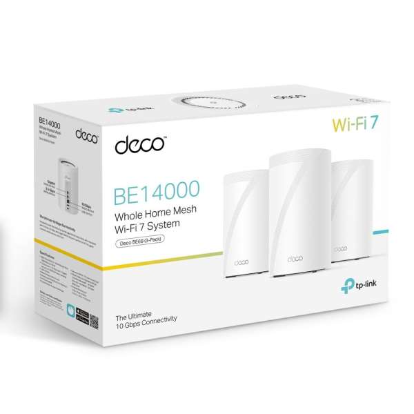 TP-Link Deco BE68 Deco 7 Pro BE14000 Tri-Band Whole Home Mesh WiFi 7 System (3-pack)