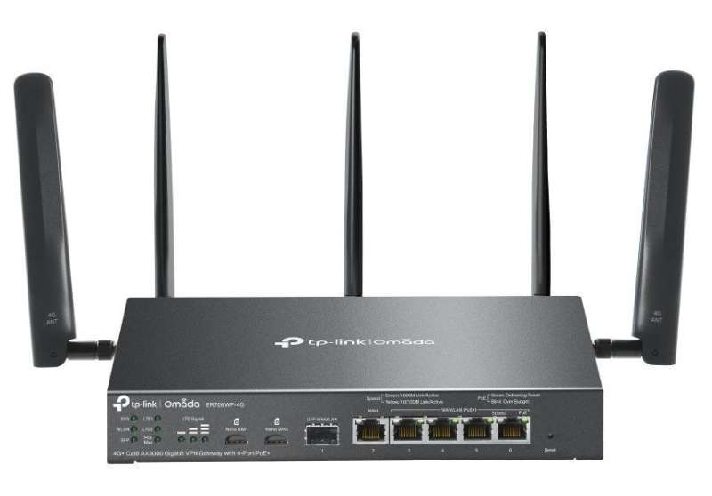 TP-Link ER706WP-4G Omada 4G+ Cat6 AX3000 Gigabit VPN Gateway with 4-Port PoE+