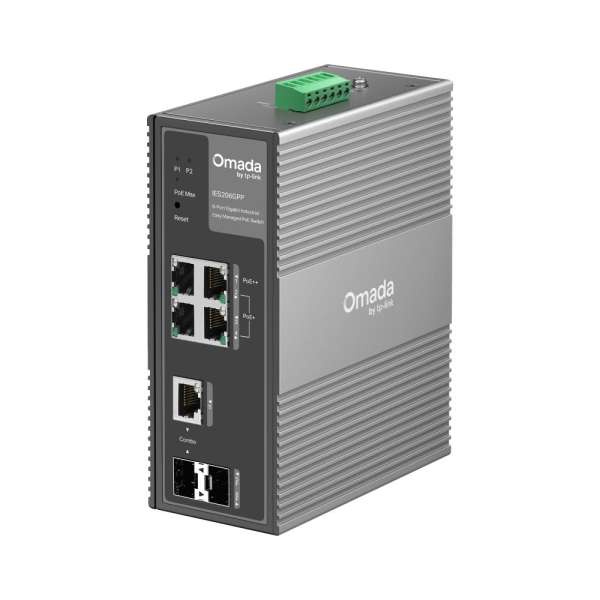 TP-Link IES206GPP Omada 6-Port Gigabit Industrial Easy Managed Switch with 3-Port PoE+ and 1-Port PoE++