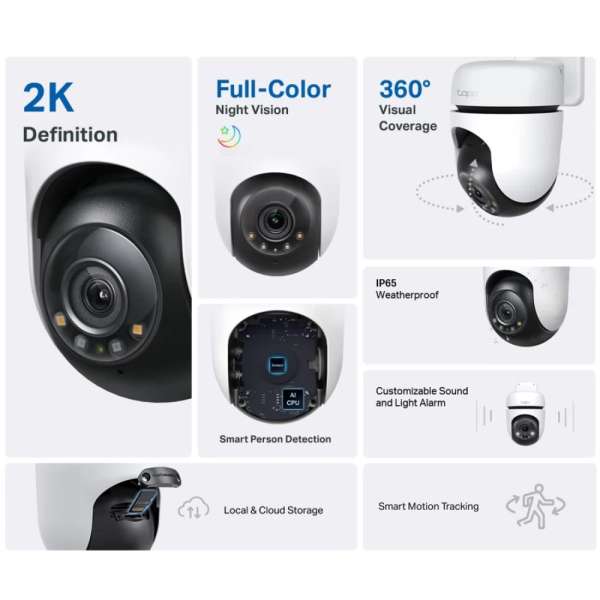 TP-Link Tapo C510W Outdoor Pan/Tilt Security WiFi Camera (2-pack)
