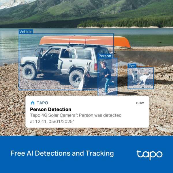 TP-Link Tapo C615G KIT Solar-Powered Pan/Tilt 4G LTE Security Camera Kit