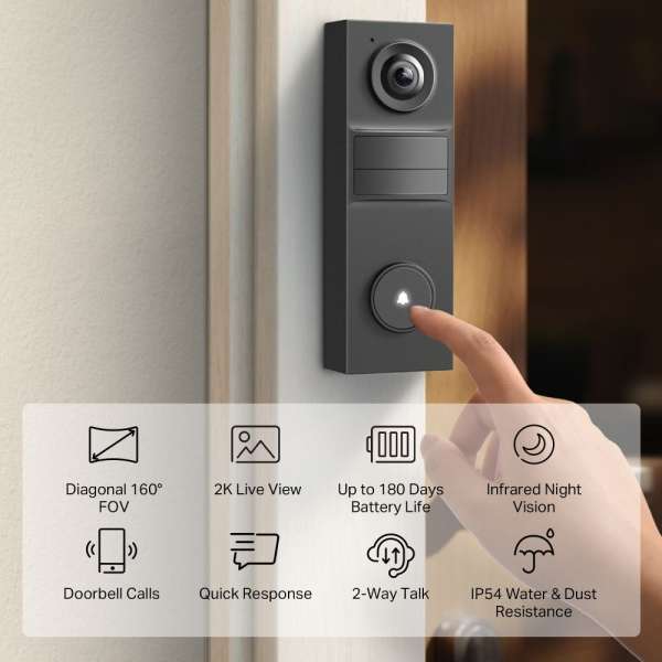 TP-Link TAPO D205 2K Battery Video Doorbell