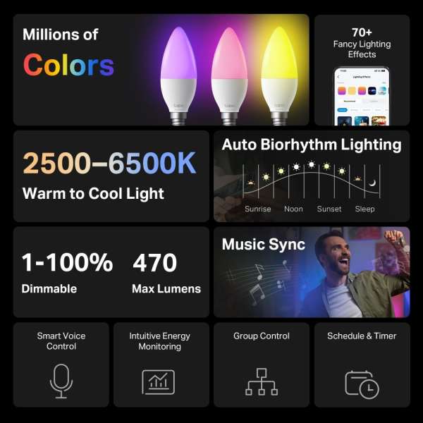 TP-Link Tapo L430C Smart Light Bulb Multicolor (4-Pack)