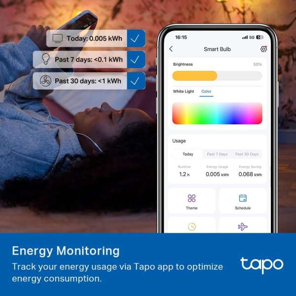 TP-Link Tapo L430P Smart P45 Light Bulb Multicolor