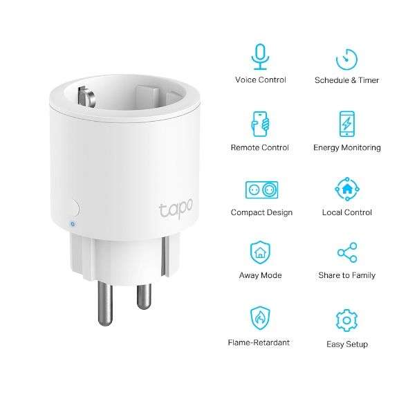TP-Link Tapo P115 Mini Smart Wi-Fi Socket, Energy Monitoring (1PCS)