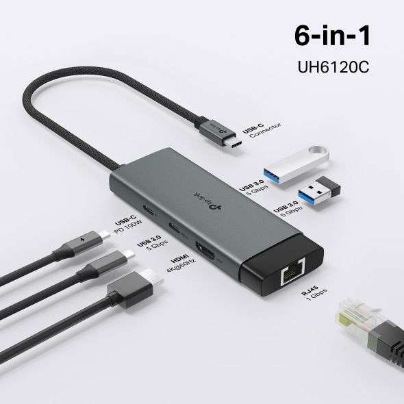 TP-Link UH6120C Docking Station Silver/Black