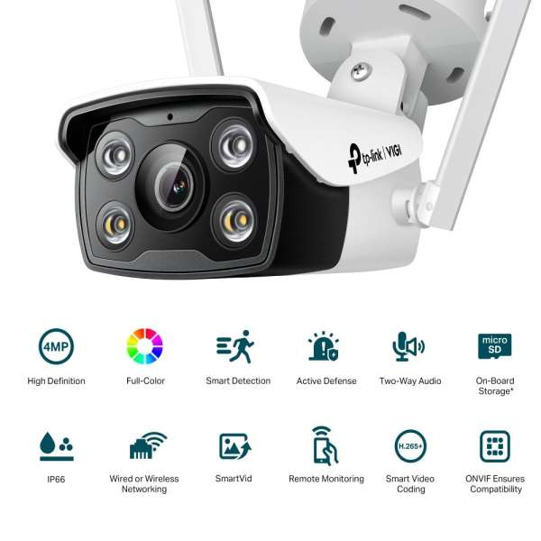 TP-Link VIGI C340-W (4mm) 4MP Wi-Fi Turret Network Camera