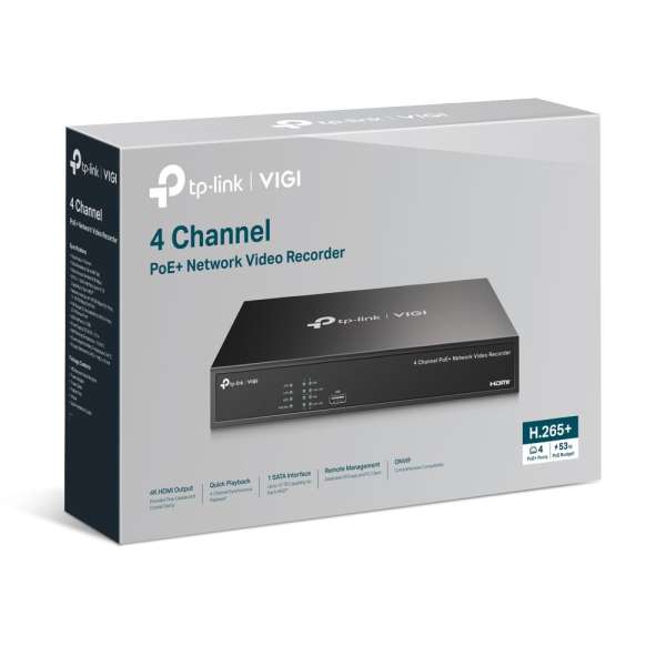 TP-Link VIGI NVR1004H VIGI 4 Channel Network Video Recorder + 2TB HDD TP-Link VIGI NVR1004H VIGI 4 Channel Network Video Recorder + 2TB HDD