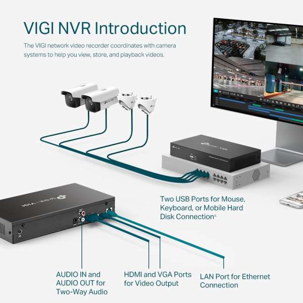 TP-Link VIGI NVR1008H VIGI 8 Channel Network Video Recorder TP-Link VIGI NVR1008H VIGI 8 Channel Network Video Recorder