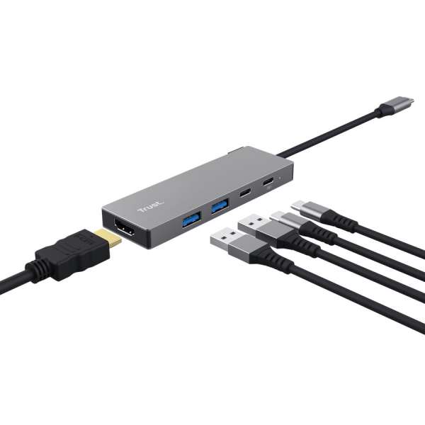 Trust Dalyx 5-in-1 USB-C Multiport Adapter Silver