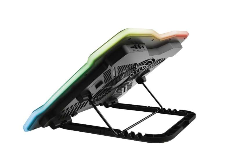 Trust GXT 1126 Aura RGB Többszínű megvilágítású laptop hűtőállvány Black