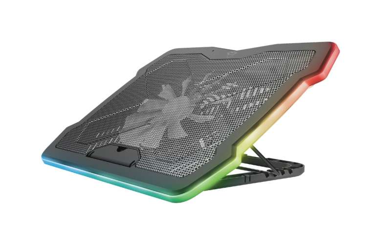 Trust GXT 1126 Aura RGB Többszínű megvilágítású laptop hűtőállvány Black