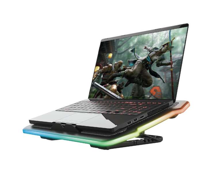 Trust GXT 1126 Aura RGB Többszínű megvilágítású laptop hűtőállvány Black