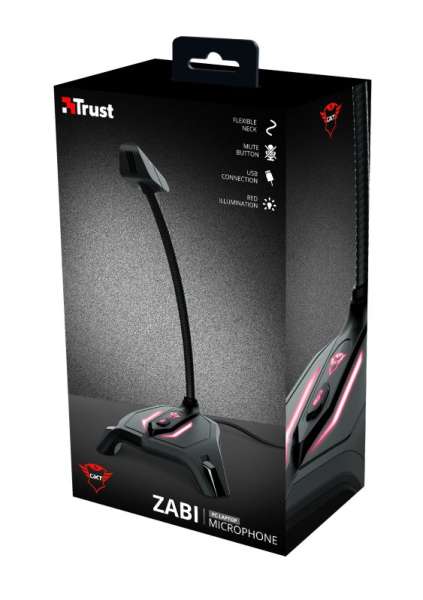 Trust GXT 215 Zabi LED-Illuminated USB Gaming Microphone Black