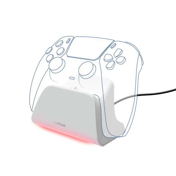 Trust GXT 255 Quick charge stand for PS5 Controllers White