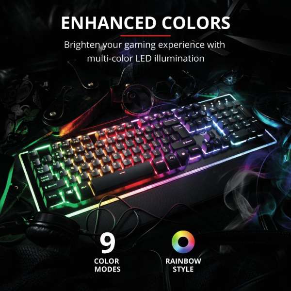 Trust GXT 860 Thura Semi-mechanical Keyboard Black UK