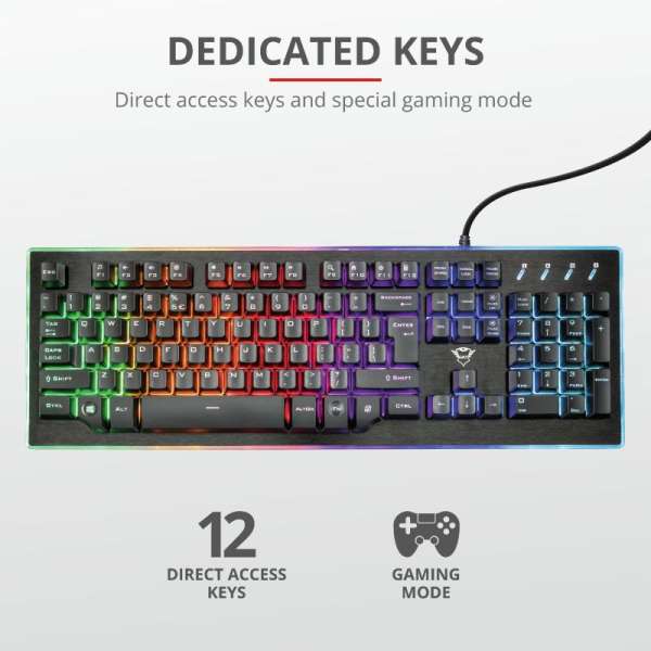 Trust GXT 860 Thura Semi-mechanical Keyboard Black UK