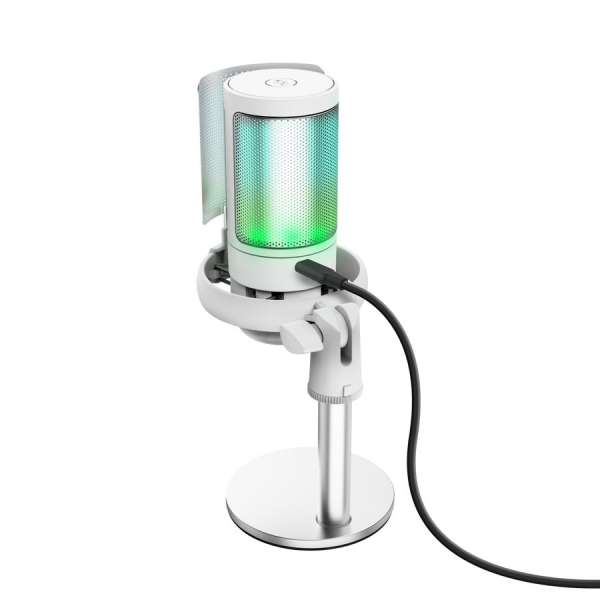 Trust GXT238W Auron Illuminated USB Gaming Microphone White/Gray