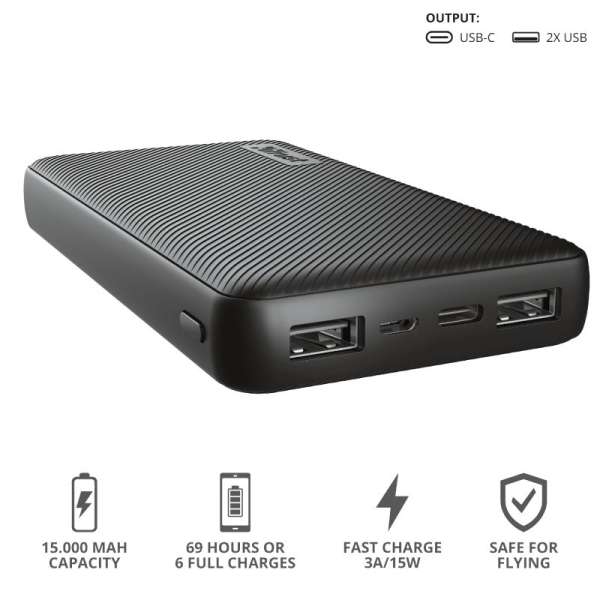 Trust Primo Compact 15000mAh PowerBank Black