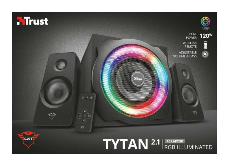 Trust GXT 629 Tytan RGB Illuminated 2.1 Speaker Set Black