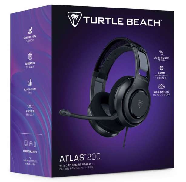 Turtle Beach Atlas 200 Gaming Headset for PC Black