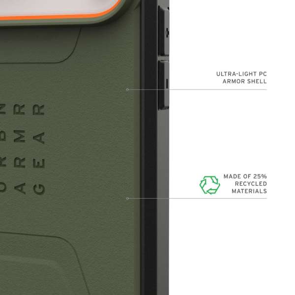 UAG Civilian Magsafe case for iPhone 17 Pro Max Olive/Orange