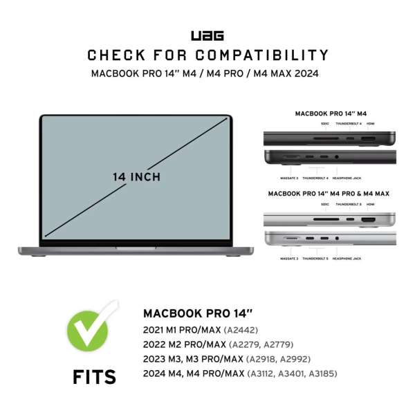 UAG Essential Armor case for MacBook Air 14" (M4/3/2) Ice