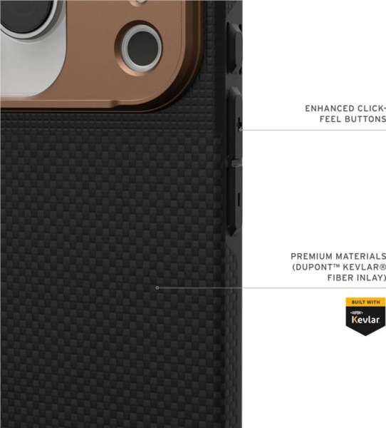 UAG Fiber Armor case for iPhone 17 Pro Kevlar Graphite/Bronze