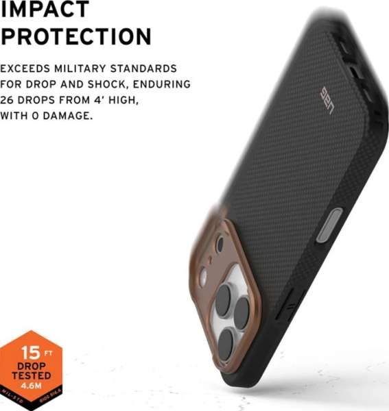 UAG Fiber Armor case for iPhone 17 Pro Kevlar Graphite/Bronze