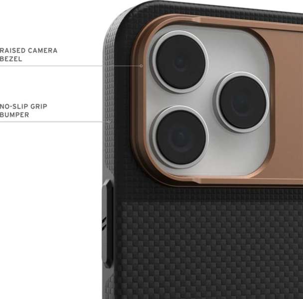 UAG Fiber Armor case for iPhone 17 Pro Kevlar Graphite/Bronze