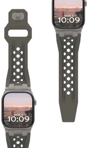 UAG Monarch Strap Apple Watch 49mm/46mm/45mm/44mm/42mm Olive/Titanium