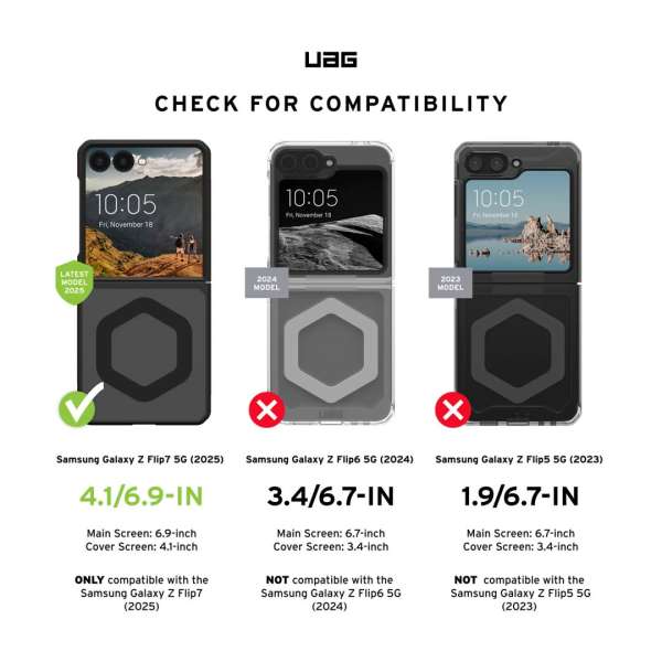 UAG Mouve case with Magnet for Samsung Galaxy Z Flip 7 Ash