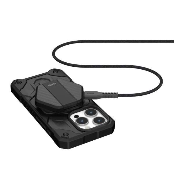 UAG Wireless Charging pad with kick stand Black/Carbon fiber