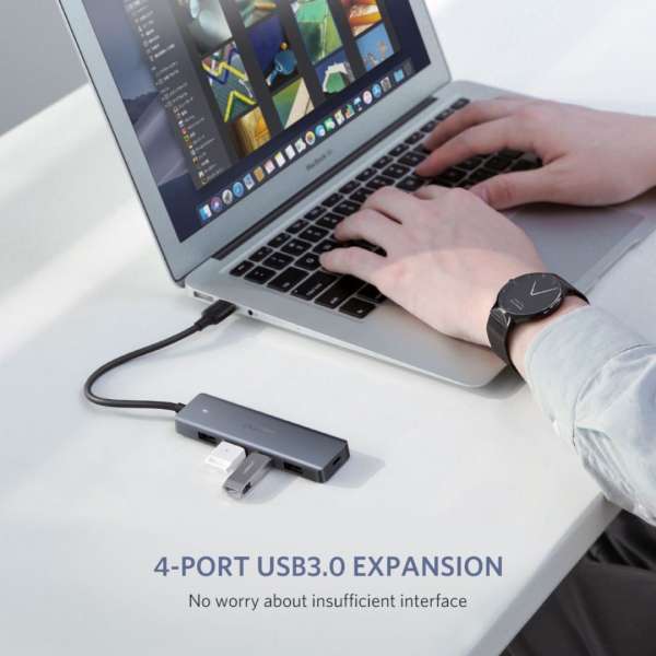 UGREEN 4-Port USB3.0 Hub with USB-C Power Supply