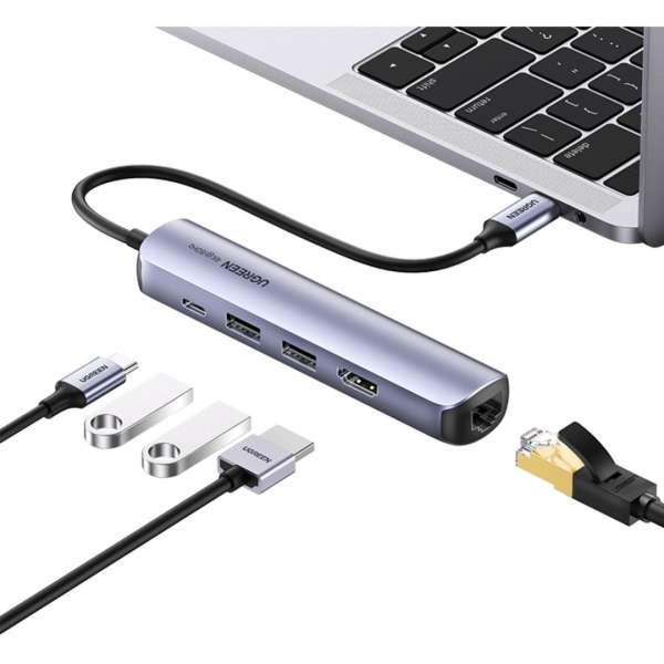 UGREEN 6-in-1 USB-C Hub Grey