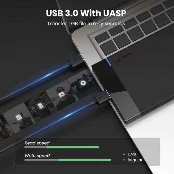 UGREEN External Hard Drive Enclosure for 2,5" SATA Black