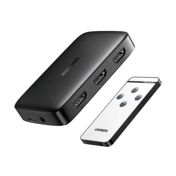 UGREEN HDMI Switch 3 in 1 Out HDMI Switcher Splitter Grey